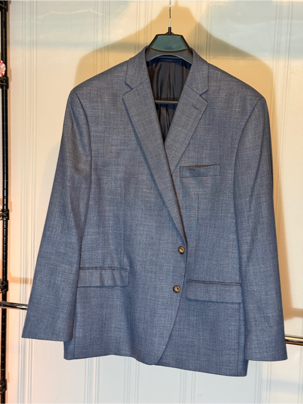 Ralph Lauren Men's Heathered Blue Two-Button Sport Coat